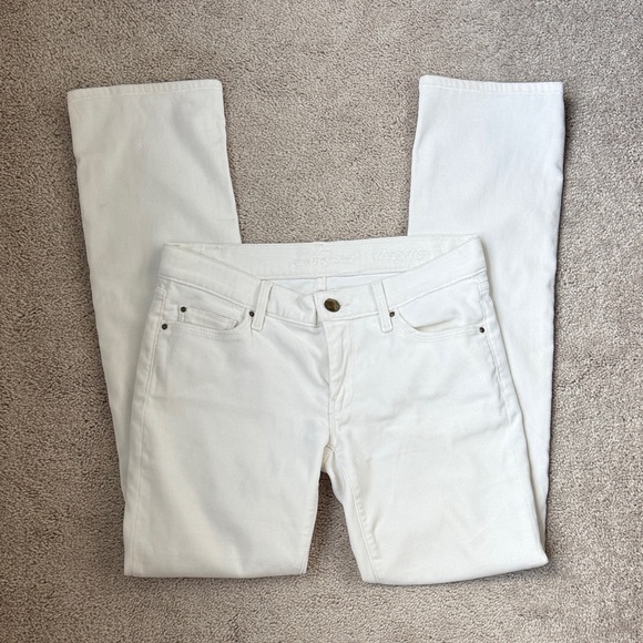 7 for All Mankind White Velvet Jeans - Picture 1 of 5